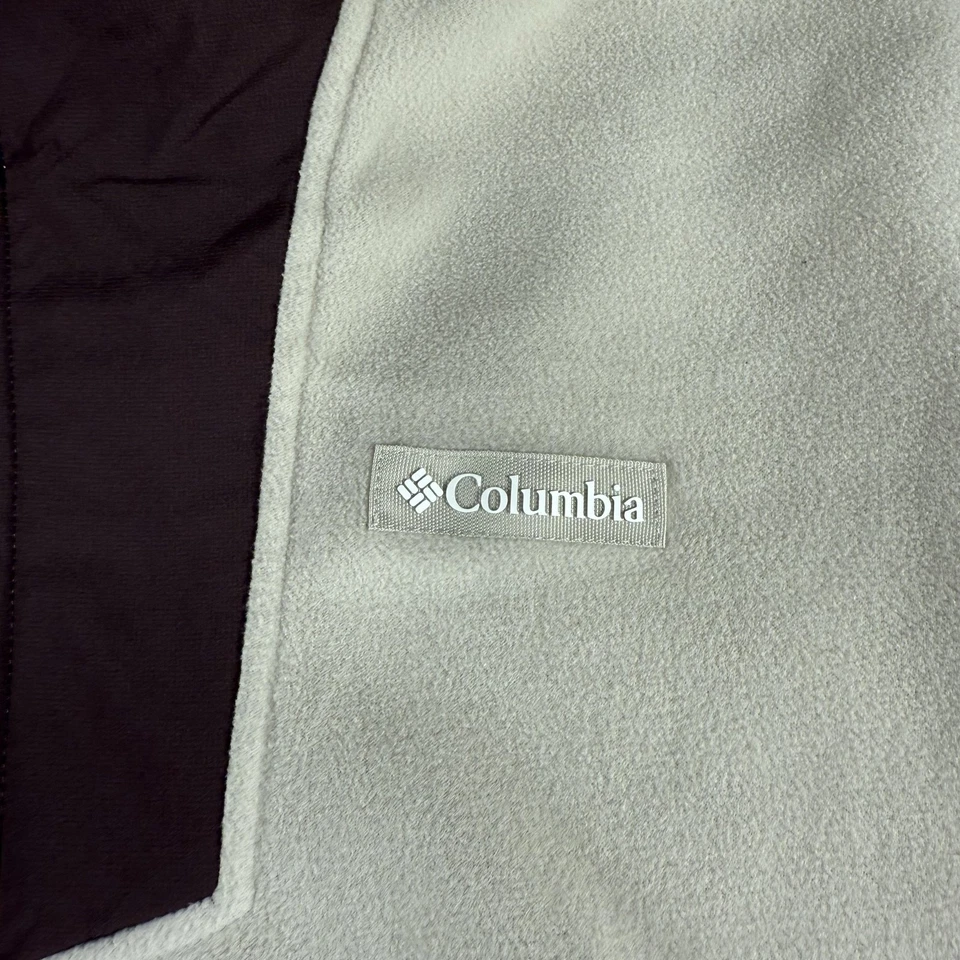 Pullover polar Columbia para hombre grande gris rosa cuarto cremallera bloque de color AL5630 Foto 2 de 4