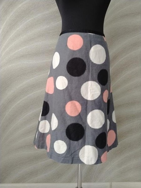 Women Laura Ashley Skirt Grey Cotton L