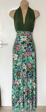 Avon Green Floral Stretch Summer Holiday Multiway Maxi Sun Dress Size 12 14