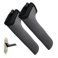 Door Handle Covers, Door Knob Covers for Summer Anti-Scald 2 Pieces Grey