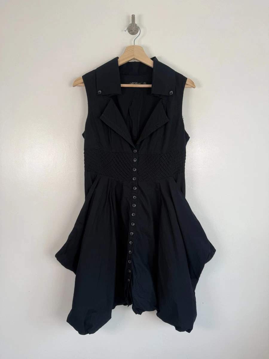 open lace back dress All Saints Elliah black bubble hem party dress  The Frockery