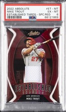 2022 PANINI ABSOLUTE ESTABLISHED THREADS SPCTRM RED MIKE TROUT 11/25 PSA 6
