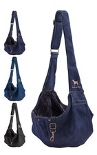 NOAH  PAW DOG SLING CARRIER FOR SMALL DOGS 5-18LB, PREMIUM DENIM - DARK BLUE