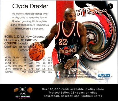 1996-97 Hoops Hipnotized BASKETBALL #H8 Clyde Drexler | eBay