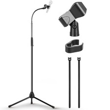 Pyle Tripod Mic Stand, Adjustable Gooseneck Microphone Stand - 52" to 79"