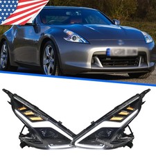 For Nissan 370z Fairlady Z34 2009-2021 Led Headlight Sequential Turn Signal Lamp