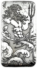 10 ozt 999 Fine Silver Art Bar - POSEIDON: Lord Of The Deep - ADAMO TECHNE- 88.87 per troy oz