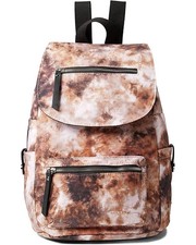 Steve Madden Proper Flap Brown Blush Multi Large Nylon Zip Backpack NWT