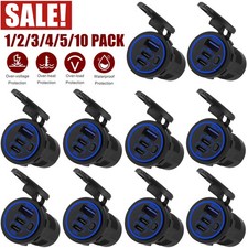 12-24V 3 Port Car Charger QC3.0 PD USB C Outlet Socket for Boat RV Marine Lot