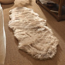 Ashler Faux Fur Rug, Fluffy Shaggy Area Rug Ultra Soft 2 X 6 Feet Sheepskin Fur