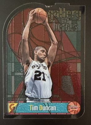 1999-2000 Topps Gallery Tim Duncan Stained Glass Gallery Of Heroes SSP