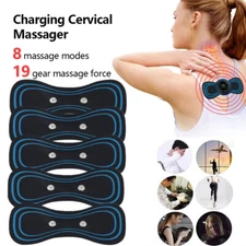 5PCS Portable Mini Electric Neck Back Massager Patch Stimulator Cervical Massage