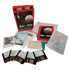 Vintage ACES of DEEP PC Game 3.5" Disks MS-DOS 5.0 Dynamix Big Box Retro