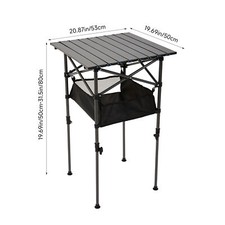 Folding Camping Table Aluminum Roll Up Camping Picnic Table Adjustable Height