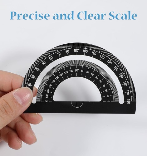 4 Pcs Metal Protractor, Drafting Metal Triangle Ruler & Protractor Set for Engin - Picture 3 of 7
