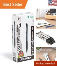 Z-Grip Retractable Ballpoint Pen 1.0mm - 12-Pack of Smooth Black Ink Pens