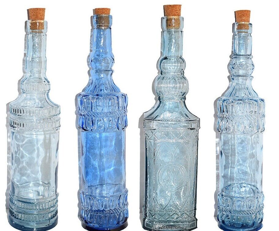 Bottiglie in vetro blu per liquori liquore vino olio vuote di da