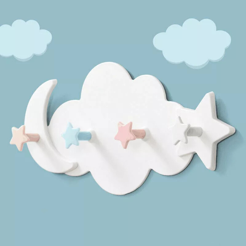 Cloud Shape Hook Self Adhesive Wall Door Hanger Keys Holder Kids
