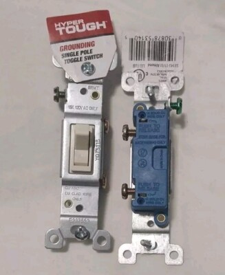 Single Pole ON/OFF Toggle Light Switches 15A 120v Hyper Tough House | eBay