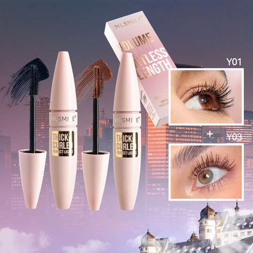 2pcs/set 3D Color Mascara Set - Lengthening, Curling, Smudge-Proof Top and Base - Picture 6 of 8