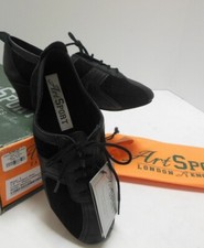 Ballroom Practice shoe Ray Rose Breeze 410 Black ladies szs 1.5"leather suede