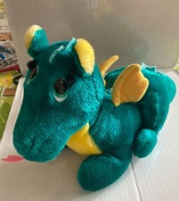 Vintage 1987 Dakin Fun Farm 16" Green Plush Puff The Magic Dragon