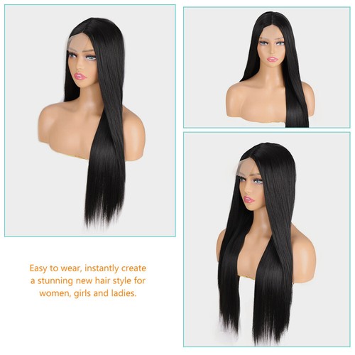Lange Schwarze Gerade Haarperücke Damen Synthetische Perücken Für Frauen - 第 7/10 張圖片