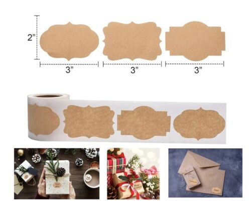 Étiquettes cadeaux étiquettes 300 pièces étiquettes vierges Kraft naturelles pour artisanat pots cadeaux 2”x3” - Photo 1 sur 5