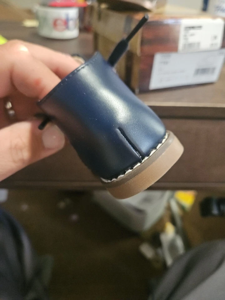 FootMates Todd Cuero Azul Marino, Zapatos para Niños Pequeños, Leer DESCRIPCIÓN  Foto 4 de 4