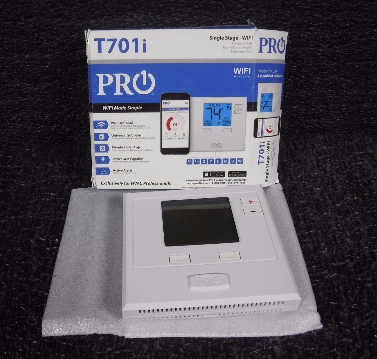 Pro1 Low Voltage Wifi Thermostat, Stages Cool 1, Stages Heat 1, 45KE77 (M)  | eBay