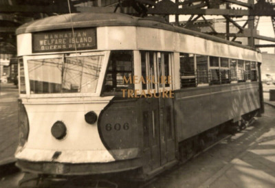 C.1950 RPPC NEW YORK MANHATTAN WELFARE ISLAND QUEENS TROLLEY PHOTO Postcard P46
