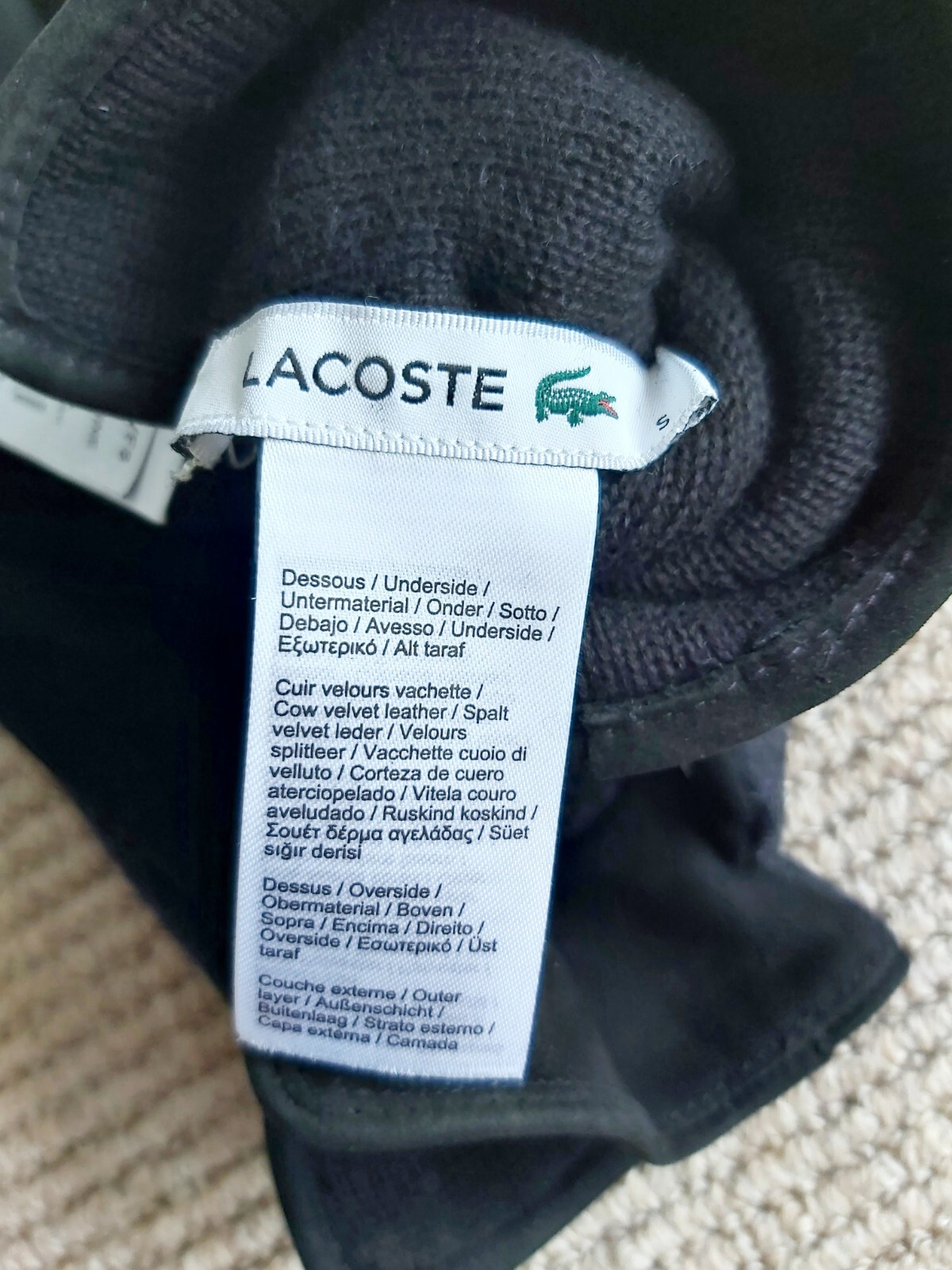 LACOSTE LEATHER & WOOL BLEND GLOVES SIZE S-M RETAIL for sale 