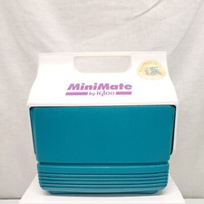 Vintage 1996 Mini Mate Igloo Cooler 6 pack teal purple yellow Made in USA