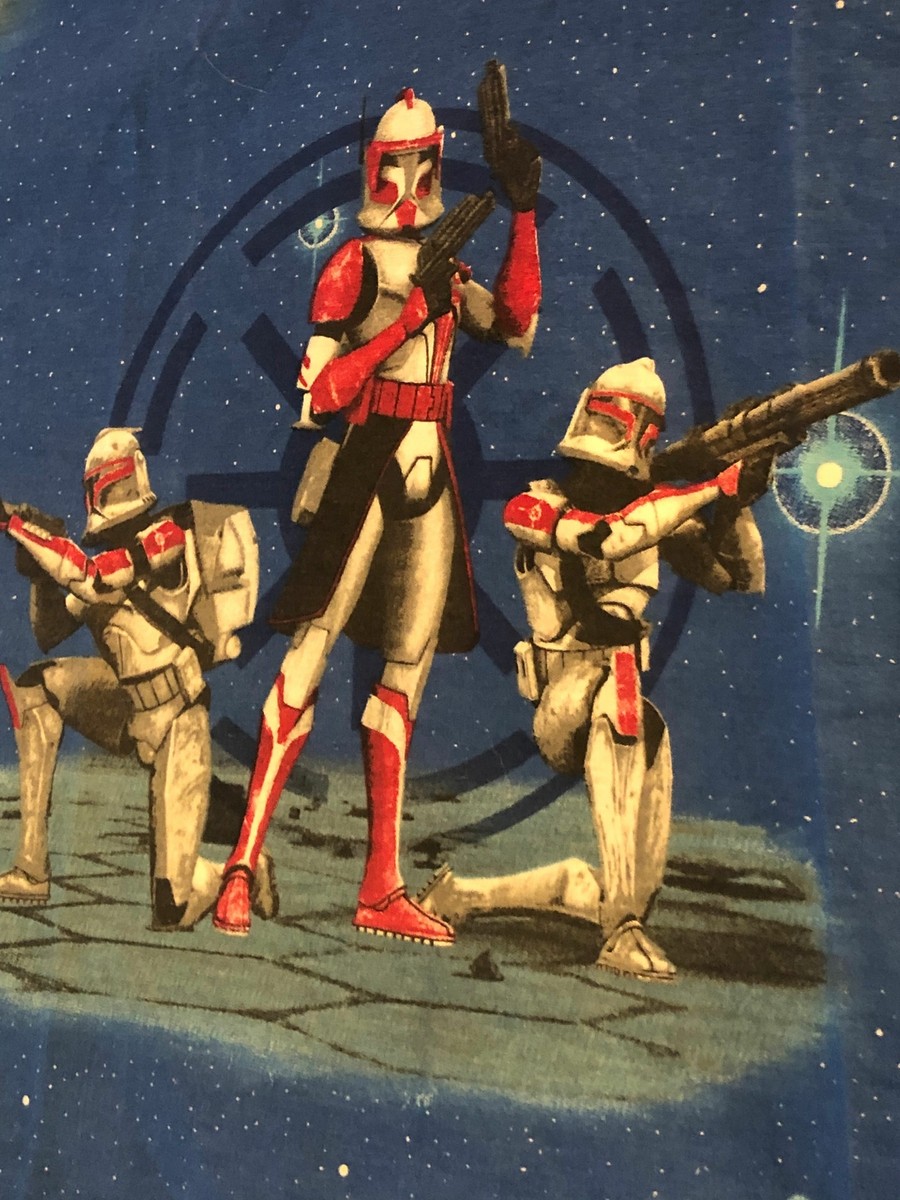 Star The Clone Wars Blue Full Size Star Wars Flat Sheet Cotton