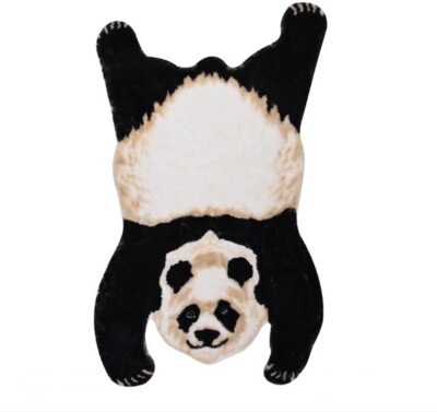 Faux Fur Animal Panda Print Rug Non Slip Mat Fluffy Carpet Home