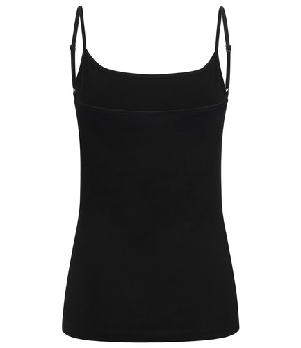 Womens Ladies Feel Good Cotton Elastane Spaghetti Strap Vest Cami Tank Top - 第 4/4 張圖片