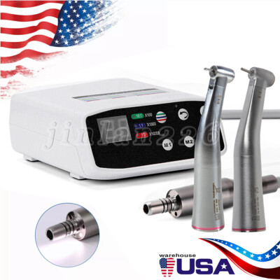 SANDENT Dental Electric Brushless Micro Motor/1:5 LED Fiber Optic Contra Angle
