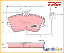 Brake pad set, disc brake Cotec TRW GDB1367 for VW