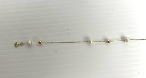"Brazalete de cadena de perlas de agua dulce RCI 585 de oro 14K 8,5"" L 1,9 g LEER por favor" - Imagen 14 de 17