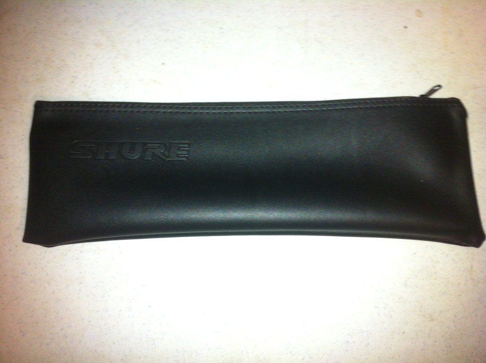 Shure Wireless Microphone Bag Zipper Pouch Case, Black Vinyl