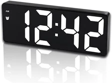 Battery Operated Digital Clock, Alarm Clock Cordless Large Big Numbers 4 Dimmer