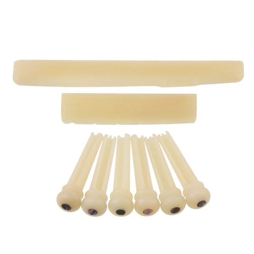 Unbleached Slotted Bone Nut Saddle Bridge Pins for YAMAHA FG Series Guitar