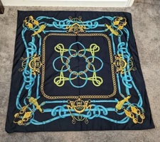 Made in Italy 35" x 35" Equestrian Bridle & Bits Scraf