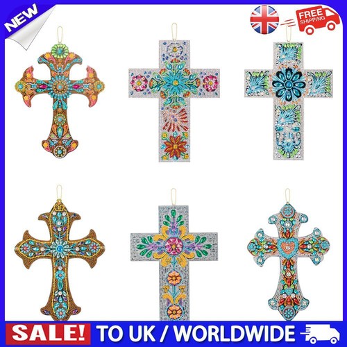 HOT DIY Diamond Painting Cross Pendant Acrylic Mosaic Hanging Wall Home