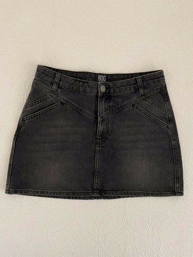 BDG Womens Skirt Size M Gray 100% Cotton Front Zip Pockets #2035 - 第 1/6 張圖片