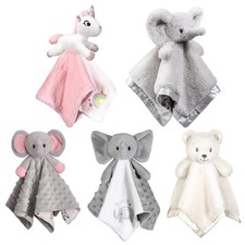 Baby Security Blanket Super Soft Minky Dot Fabric Lovely Animal Pattern 14Inch