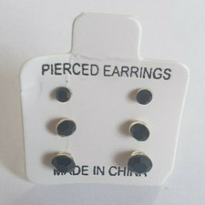 Metal and Allergy Free Diamante Shape Studs Earrings Multi colours  3 Pairs SET