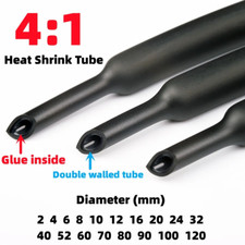 1M 4:1 Heat Shrinkable Tube with Glue Dual Wall Cable Wire UK
