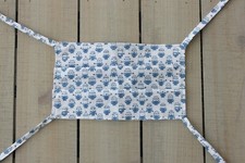 Blue Minion print 100% Cotton Face Mask. Hand sewn mask made in USA.