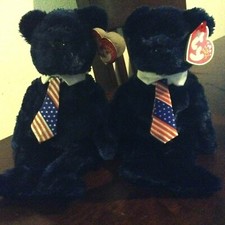 TY Beanie Babies - Two POPS the Bear (USA TIE Version) Tag Errors Father's Day